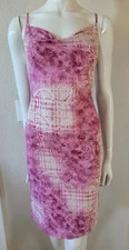 VTG San Joy Y2K Slinky Cowl Neck Spaghetti Strap Dress pink sexy gadzooks 90s
