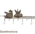 New 925 10k yellow gold .11ct diamond Dove Birds stud earrings unique   — photo 5