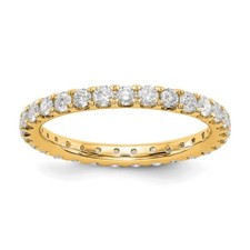 14k Yellow Gold 1 Ct Lab Grown Diamond Eternity Ring for Women Size 7