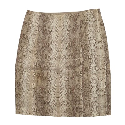 Worth Skirt Pencil  Size 0 Linen Beige Animal Print Minimalist Staple Basic