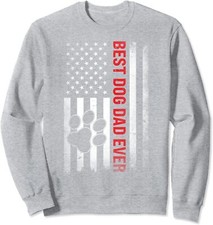 Funny Dad Fathers Day Dog Dad Gift Happy Love Unisex Crewneck Sweatshirt