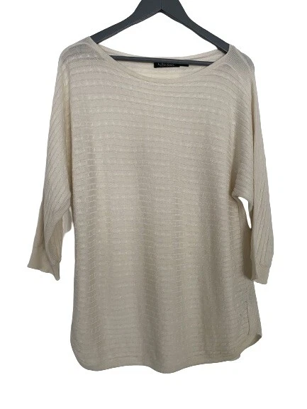 Cream boat top neck sweater