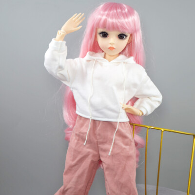 Cute 60cm Height Girl Doll w/ Clothes Pants Shoes Long Curly Wigs Large BJD Toy
