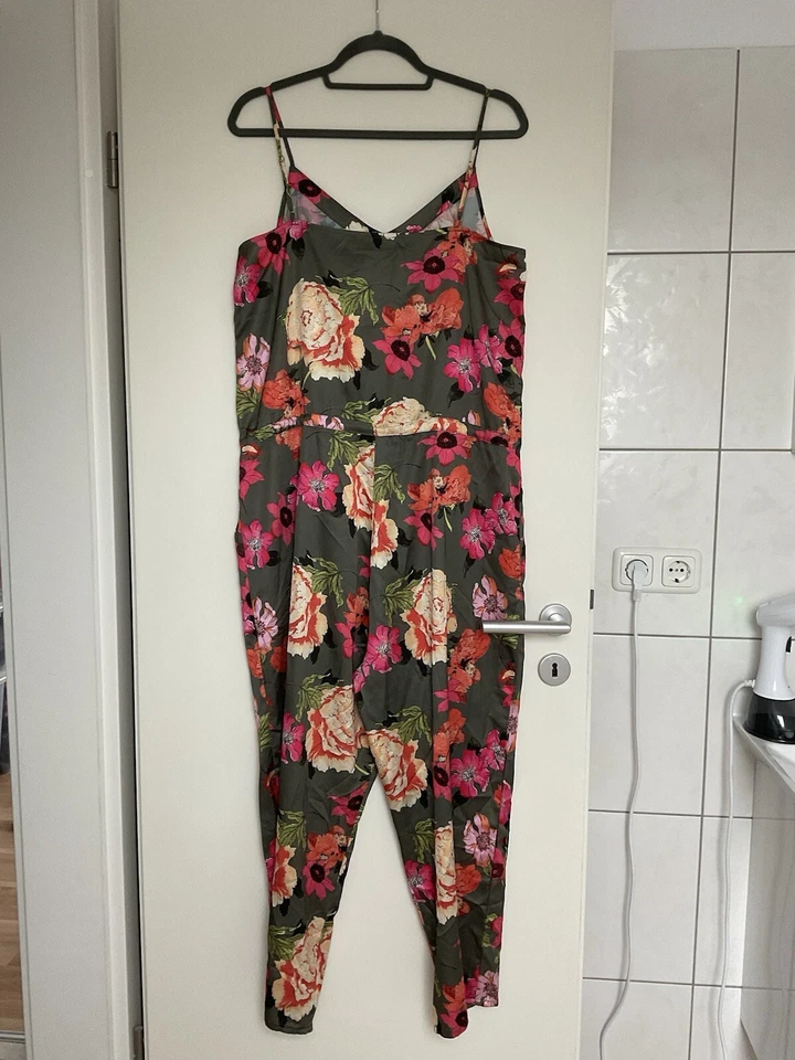 HALLHUBER Damen Satin Jumpsuit Gr. 42 Grün Pink Blumenmuster - Bild 4 von 4