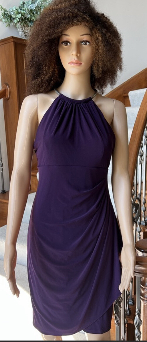 xscape halter dresses Purple Style Elegant Dress Sz12 Evening gowns