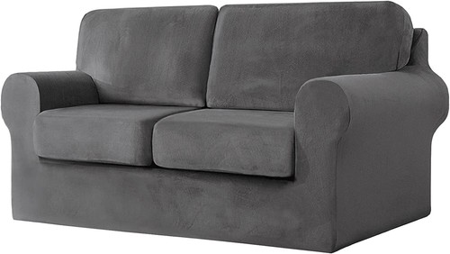 Armchair Covers 1/2/3 Seater 3/5/7 Piece Set Thick Stretch Velvet Sofa Slipcover - Picture 15 of 109