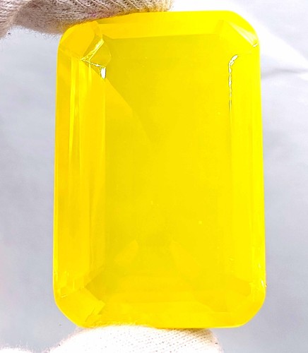 Transparent Emerald Cut EGL Certified 180 Ct Ethiopian Bi-Color Yellow Gemstone - Picture 11 of 13