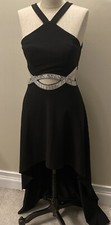 Speechless Dress Black Size 5 Hi-Low Halter Embellished Cutout Gown Prom Wedding