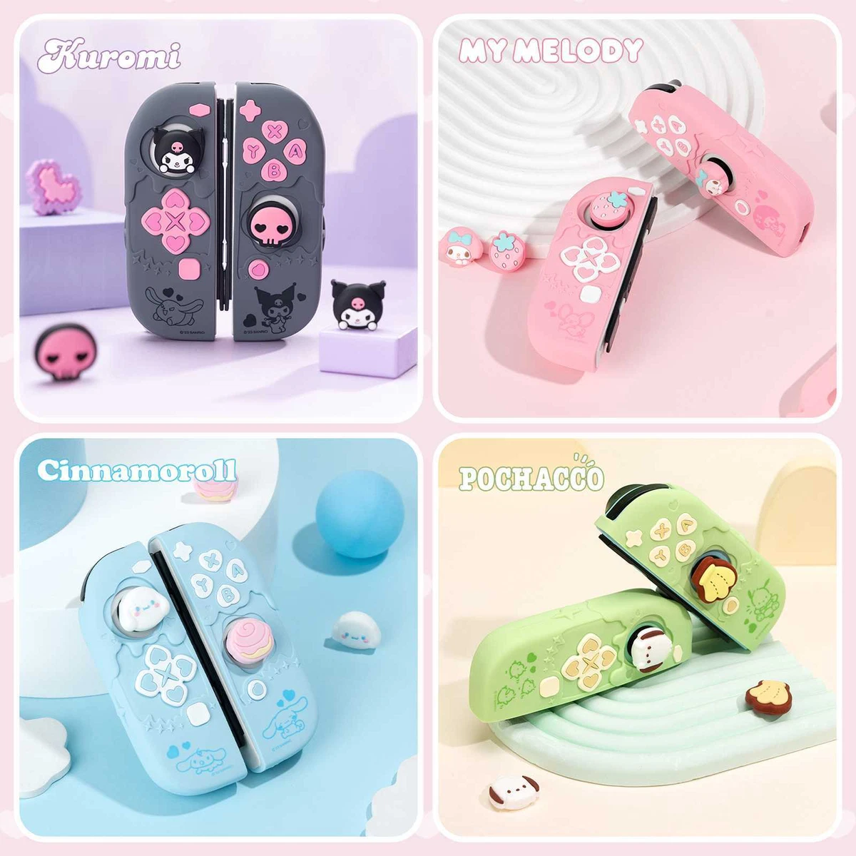 Nintendo switch　goma Amazon.com: Goma de silicona Pulgar Stick Grips Joystick Cap Cover