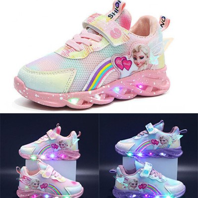 Elsa Prinzessin Schuhe Kinderschuhe Glühen Sportschuhe Mädchen Licht Up Sneakers