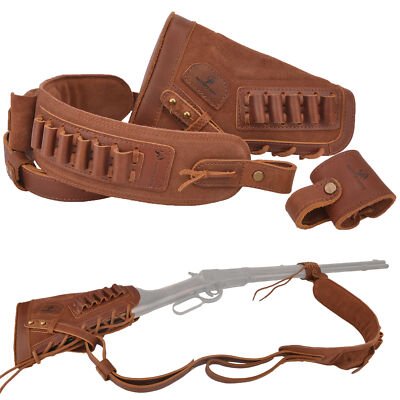 Hunting Leather No Drill Gun Sling Strap , Rifle Buttstock Holder