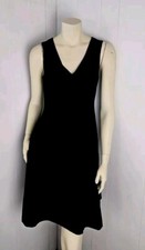Banana Republic A line V-Neck Fit Flare Sleeveless Black Dress Sz 2 #183846 NWT