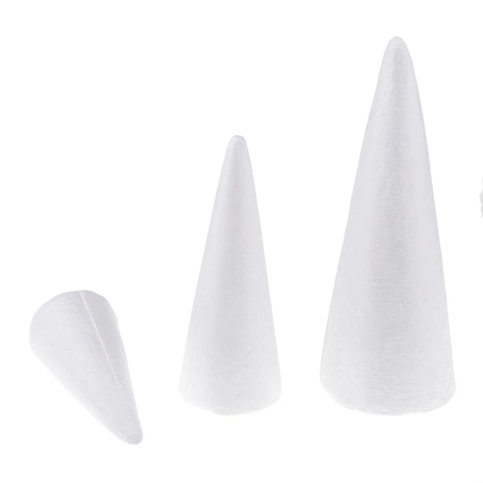 12x Styrofoam Foam Cones Polystyrene for Crafts DIY Painting Christmas Tree - Image 4 of 4
