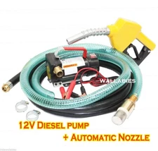 NEW 12v Diesel Fuel Transfer Pump 11 GMP W/ Automatic Nozzle +12' Hose