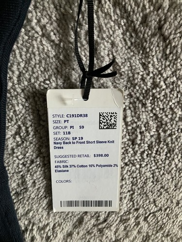 size PT navy WORTH NEW YORK short sleeve knit dress NWT retail $398 - Picture 8 of 10