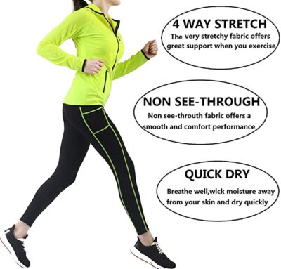 Active-Wear Sets for Women-Track Leggings Pants Hoodie Jackets 2 Piece Set