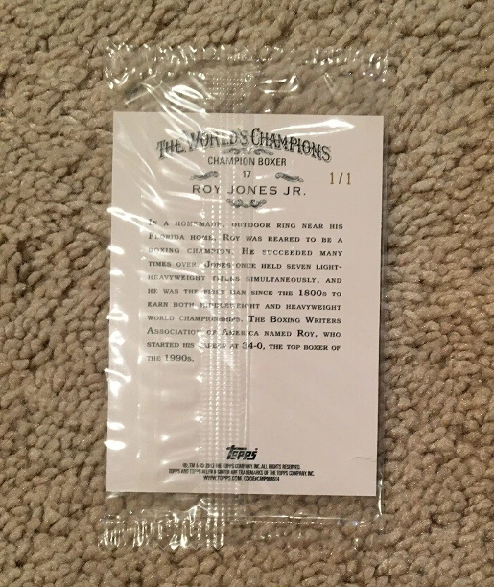 2013 ALLEN & GINTER Roy Jones Jr  1/1 UNCIRCULATED BOX TOPPER TRUE 1/1 RC ROOKIE - Image 2 of 4