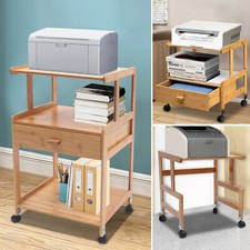 Under Desk 1/2/3-Tier Mobile Printer Stand Holder Storage Shelf Cart w/Wheels