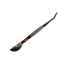 BONSAI TWEEZERS - 8" Angle / Bent Tip Stainless Steel w/ Spatula Asethetics