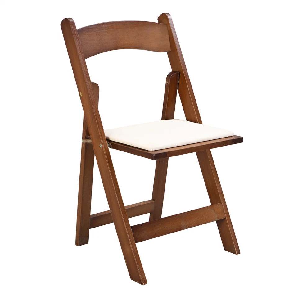 4 Piezas Sillas Plegables con Cojín Acolchado, Silla Portátil con Marco de Madera Maciza Foto 3 de 4