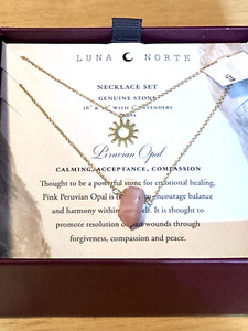 Authentic Celestial Harmony The Sun And Pink Peruvian Opal Gold- Plated Talisman