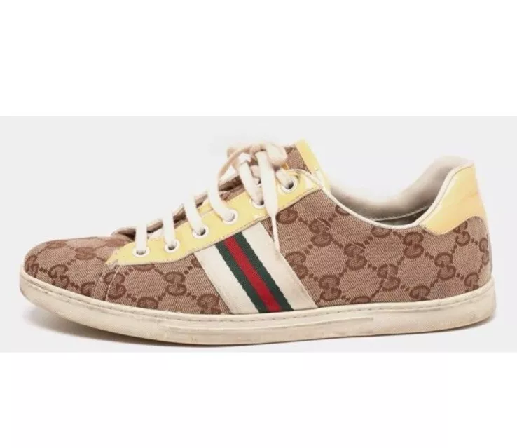 Baskets Gucci beige/blanc GG toile et baskets Web classiques taille 36,5 (6)