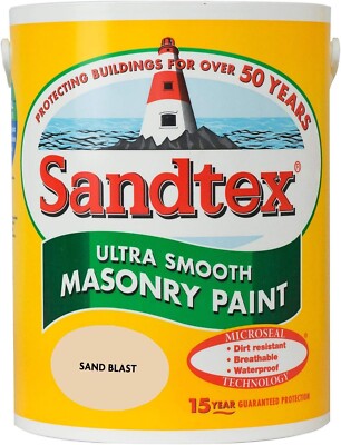 Sandtex Mauerwerksfarbe 5L ultra glatte Qualität wasserfest Sandstrahlen