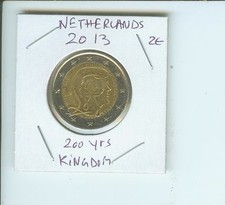 2013 2€ 2-€ Bi-Metallic NETHERLANDS Commemorative Coin 200 -th year of Kingdom !