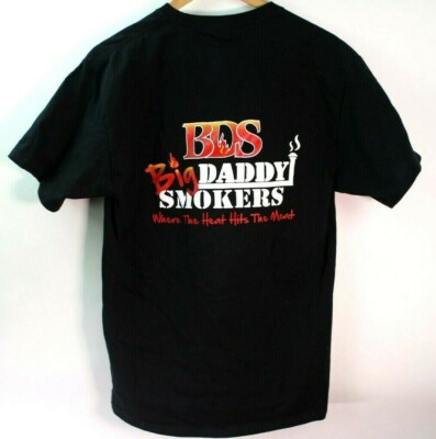 ''Big Daddy Smokers Where the Heat Hit's The Heat Hits The Meat'' Black T-shirt 