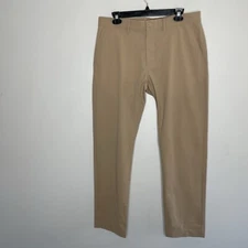 J.CREW Tech Pant Men 32 x 30 Slim Lightweight Khaki Tan Performance AA712