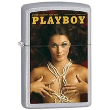 Zippo Lighter: Playboy Cover November 1970 - Satin Chrome 77934