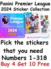 Panini Premier League 2024 Stickers Pick what u need 1-318 RESTOCKED