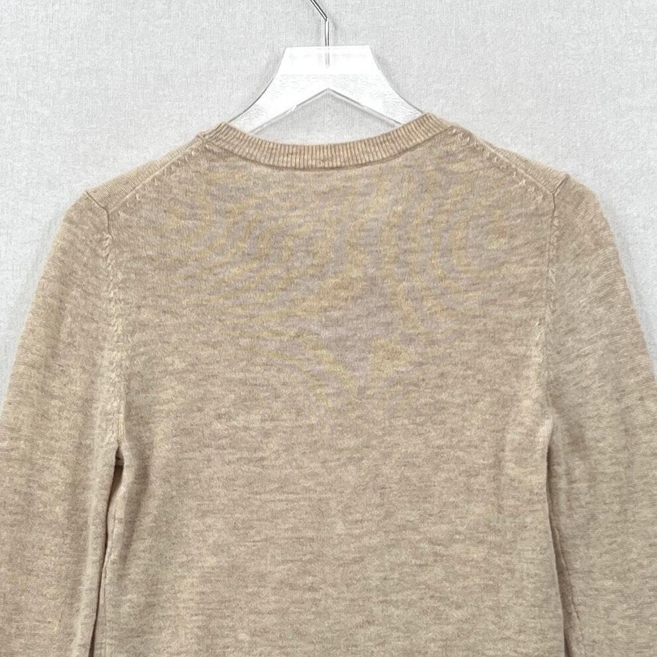 MUJI Wool Blend Crew Neck Sweater Womens Large Oatmeal Long Sleeve Cozy Soft - Image 4 of 4