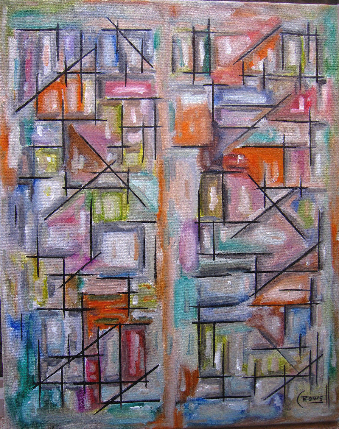 THE LAST CHANCE  collectible abstract 16x20 canvas painting new wow art Crowell 