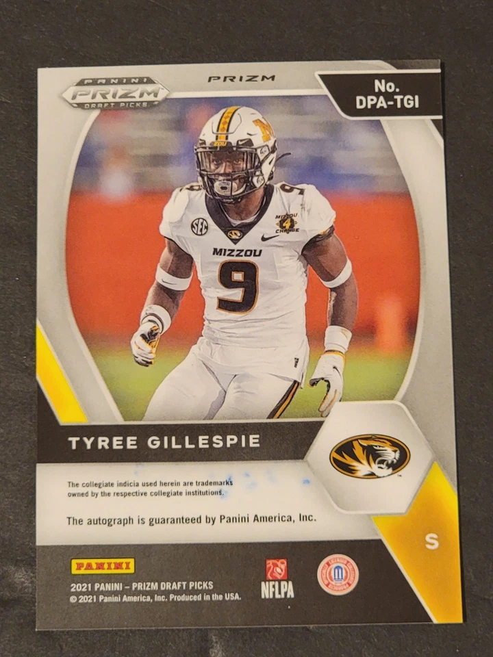2021 Panini Prizm Draft Picks Tyree Gillespie RC Prizm #DPA-TGI - Image 2 of 2