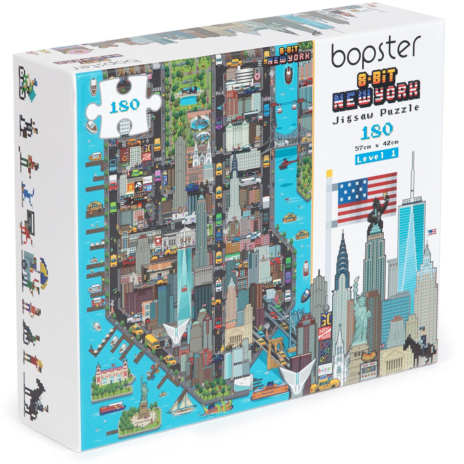Пазлы для детей из 180 частей New York Jigsaw Puzzle - Новые 8-битные пазлы в стиле ретро