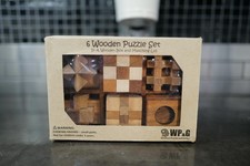 Winshare WP G 6 Wooden Puzzle Set Brain Teasers In Wooden Box New