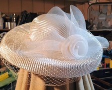 Handmade Silver Ladies Church Hat Great For Easter Or Any Special Occasion