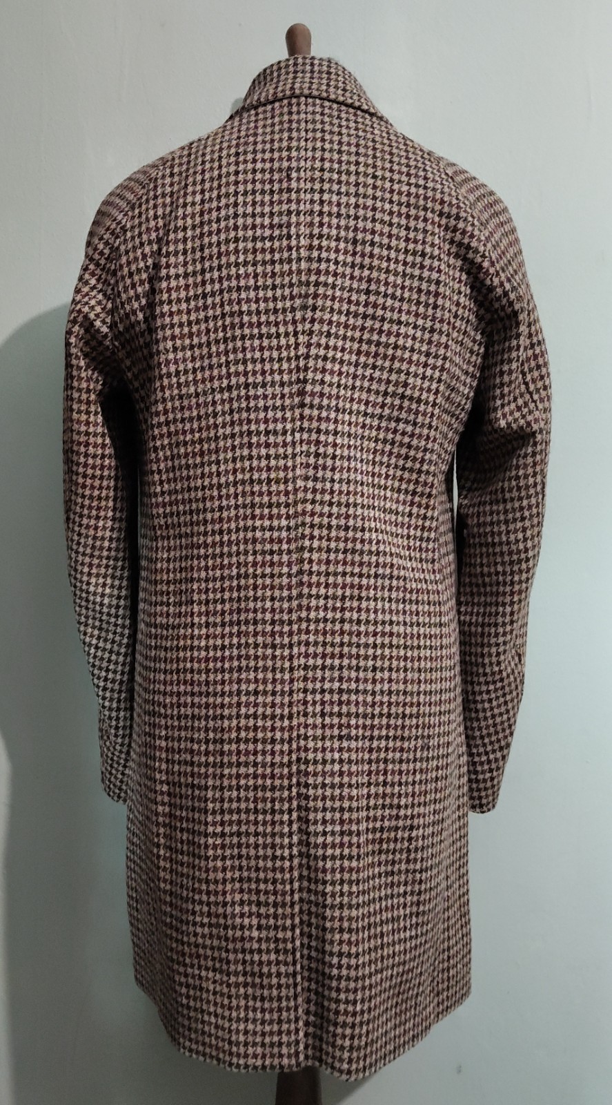 Douglas Hayward Harris Tweed Style 1 Houndstooth Overcoat Brown Size Small image 3