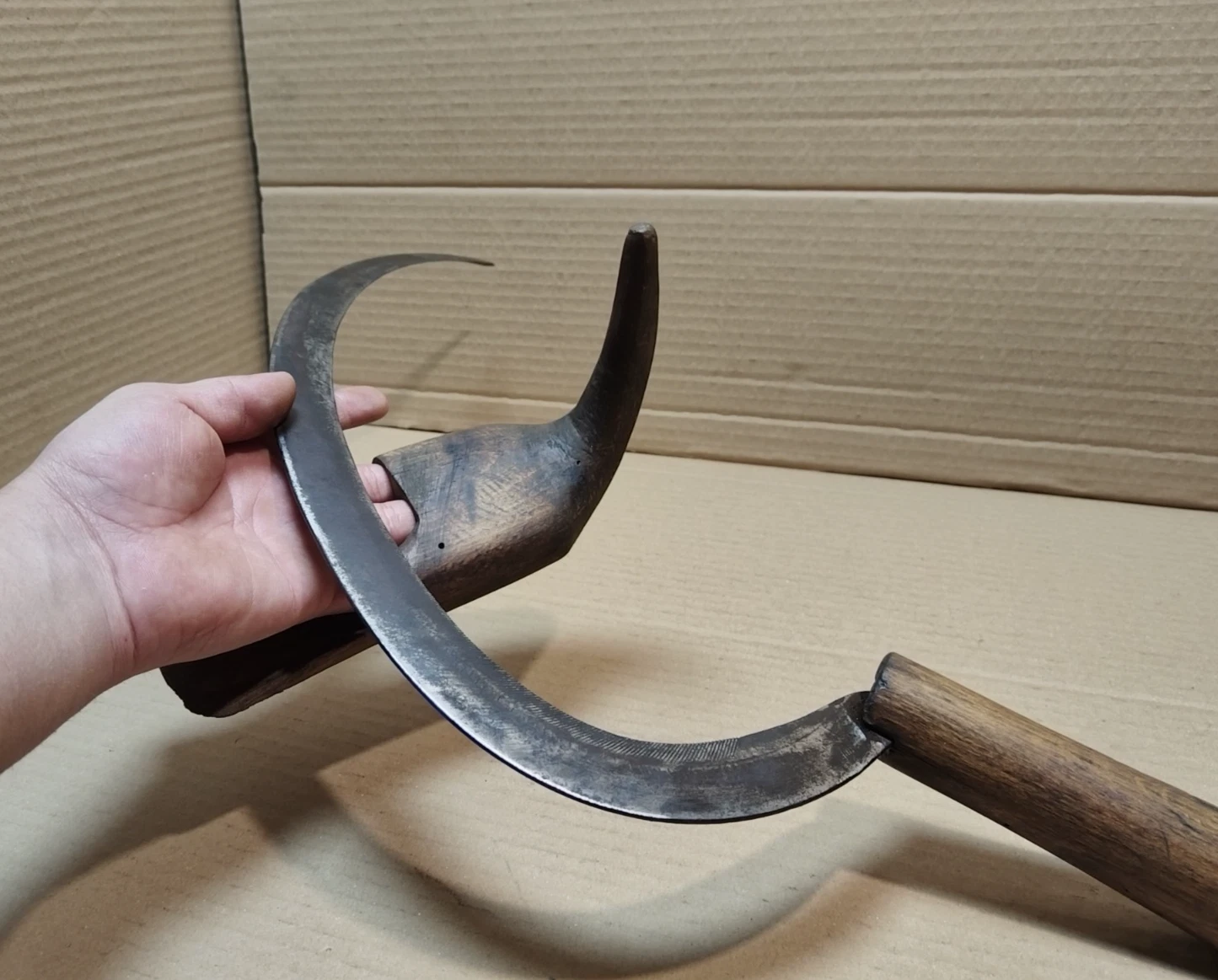 VINTAGE ANTIQUE HAND FORGED SET HARVEST SICKLE AGRICULTURAL KNIFE PRIMITIVE
