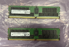 MICRON 32gb Lot of 2, 2Rx4 PC4-2400T-RB2-11 Server RAM Memory