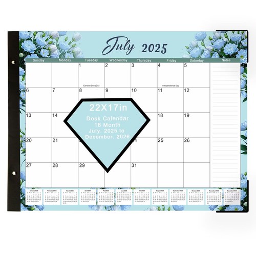 Desk Calendar 2025-2026,Large Desk Calendar 22x17 Inches 18 Month July 2025 t...