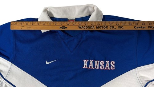 AUTHENTIC NIKE UNIVERSITY OF KANSAS BASKETBALL WARMUP SHOOTING SHIRT XL - Picture 9 of 14