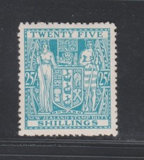 New Zealand 1946 KGVI Postal Fiscal 25/- greenish blue SG#F204 MLH aVF A2808