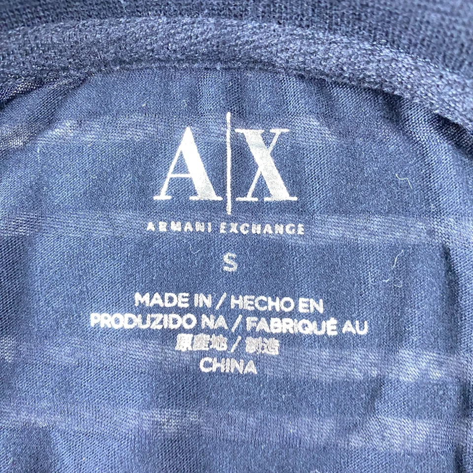 Camiseta Armani Exchange Top S Pequeña Bebé Camiseta Gráfica Y2K Adornada Azul Marino AX Foto 4 de 4