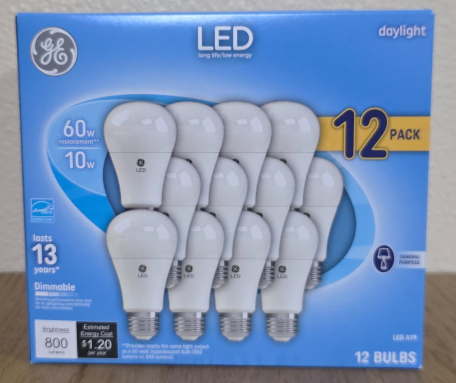 - 60w Dimmable A19 - 12 Pack - New