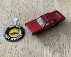 EX+ 1968 Mattel Fire Chief Cruiser Hot Wheels Redline Toy Car + NM Button Badge