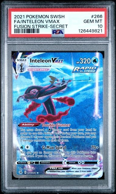 Inteleon VMAX (Alternate Art Secret) 266/264 Swsh08: Fusion Strike Holo PSA 10