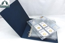 Album to hold 36 Certified Coin Slabs / Grande F BLUE Binder  4 Slab Pages