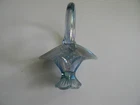 Vintage Fenton Mini Glass Basket- Smooth Rim Iridescent 4"